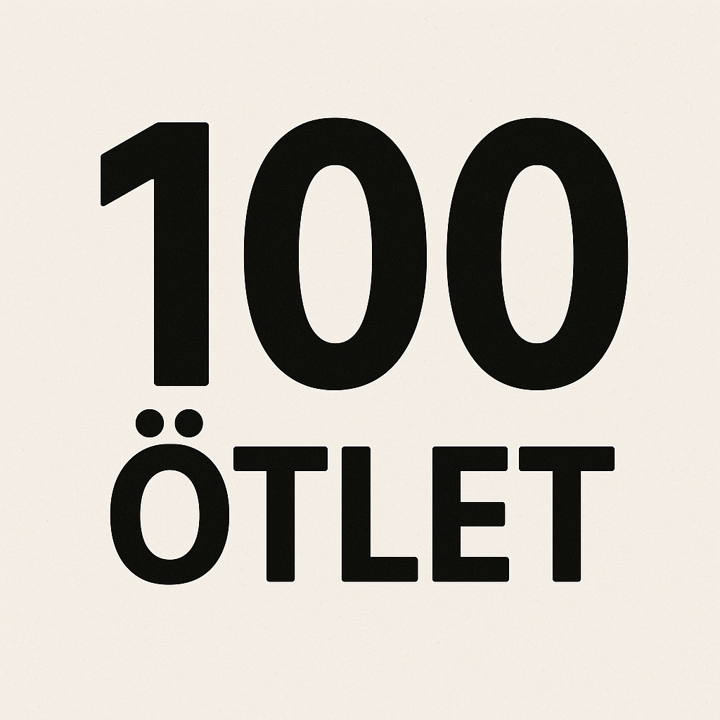 100 ötlet felirat fekete betűkkel világos háttéren